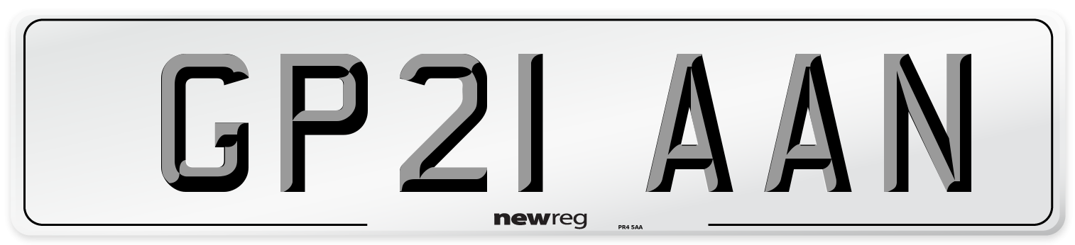 GP21 AAN Number Plate from New Reg